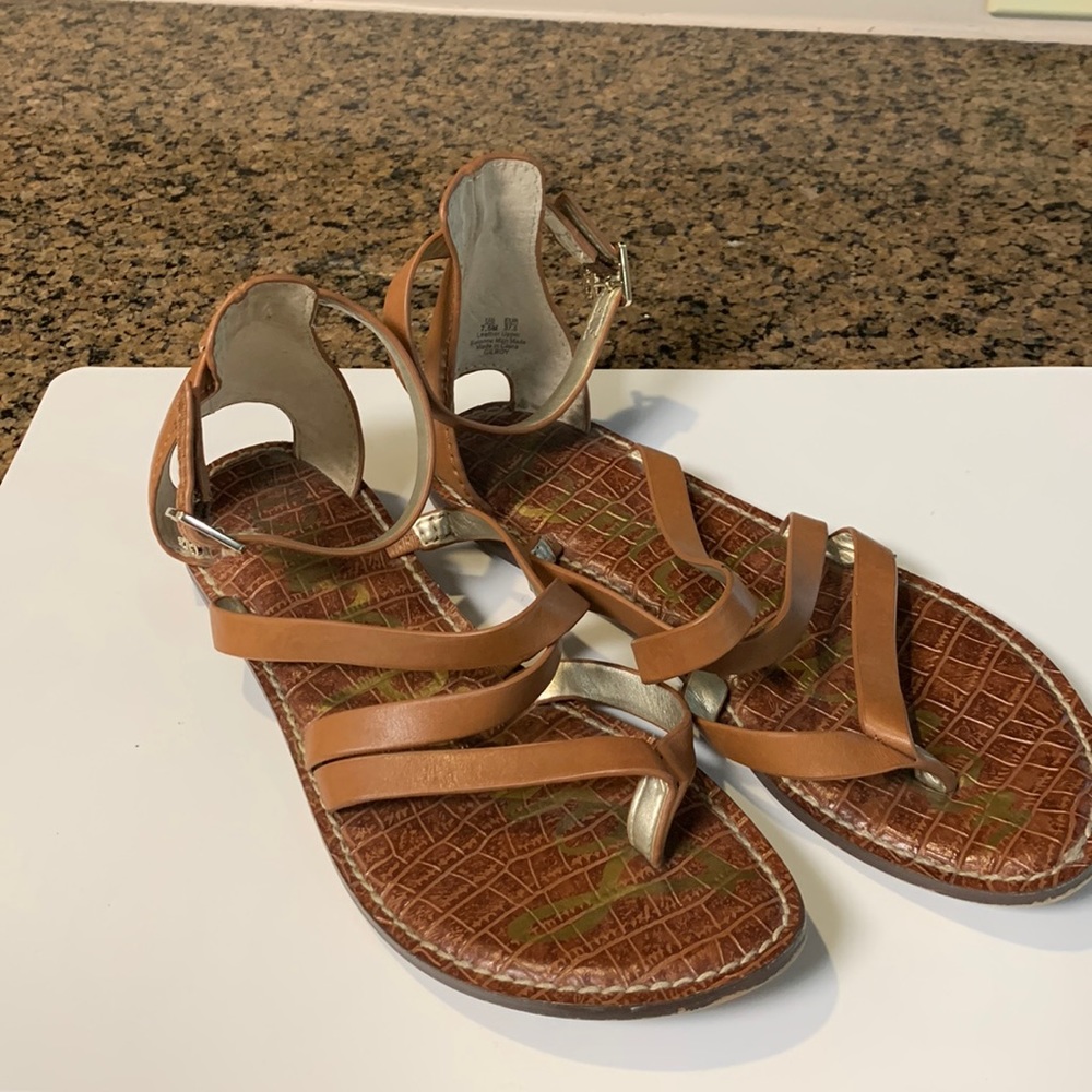 Sam Edelman Woman’s 7.5M Leather Upper Ankle Strap Sandals
